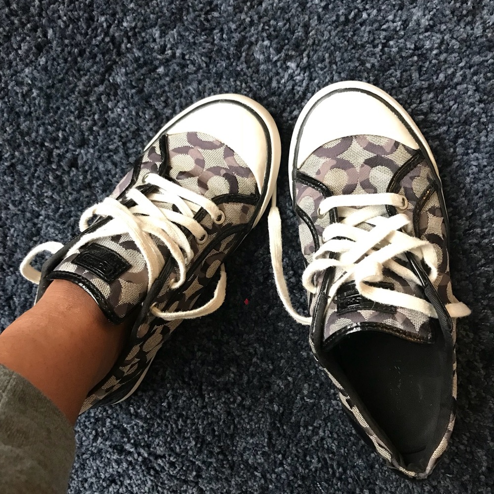 Coach Black & White Logo Tennis Shoes